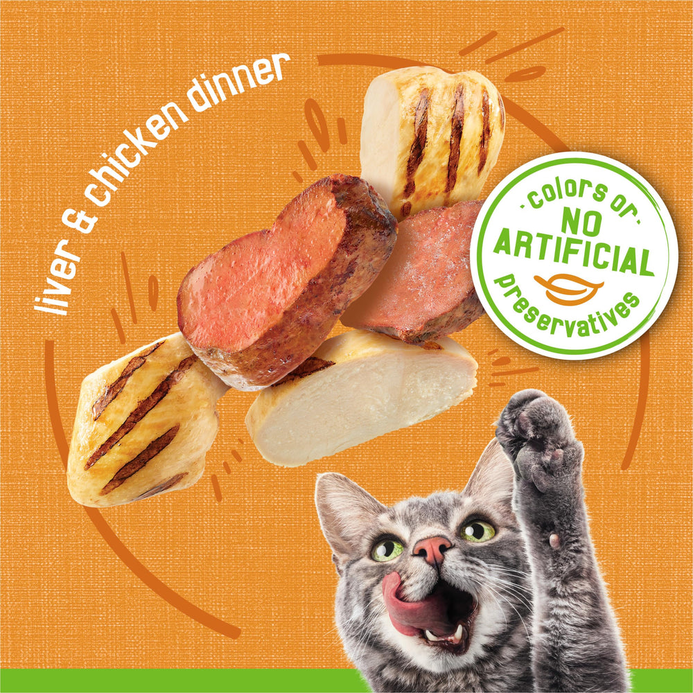 Serving dish with Friskies pate, easy portioning for meals.