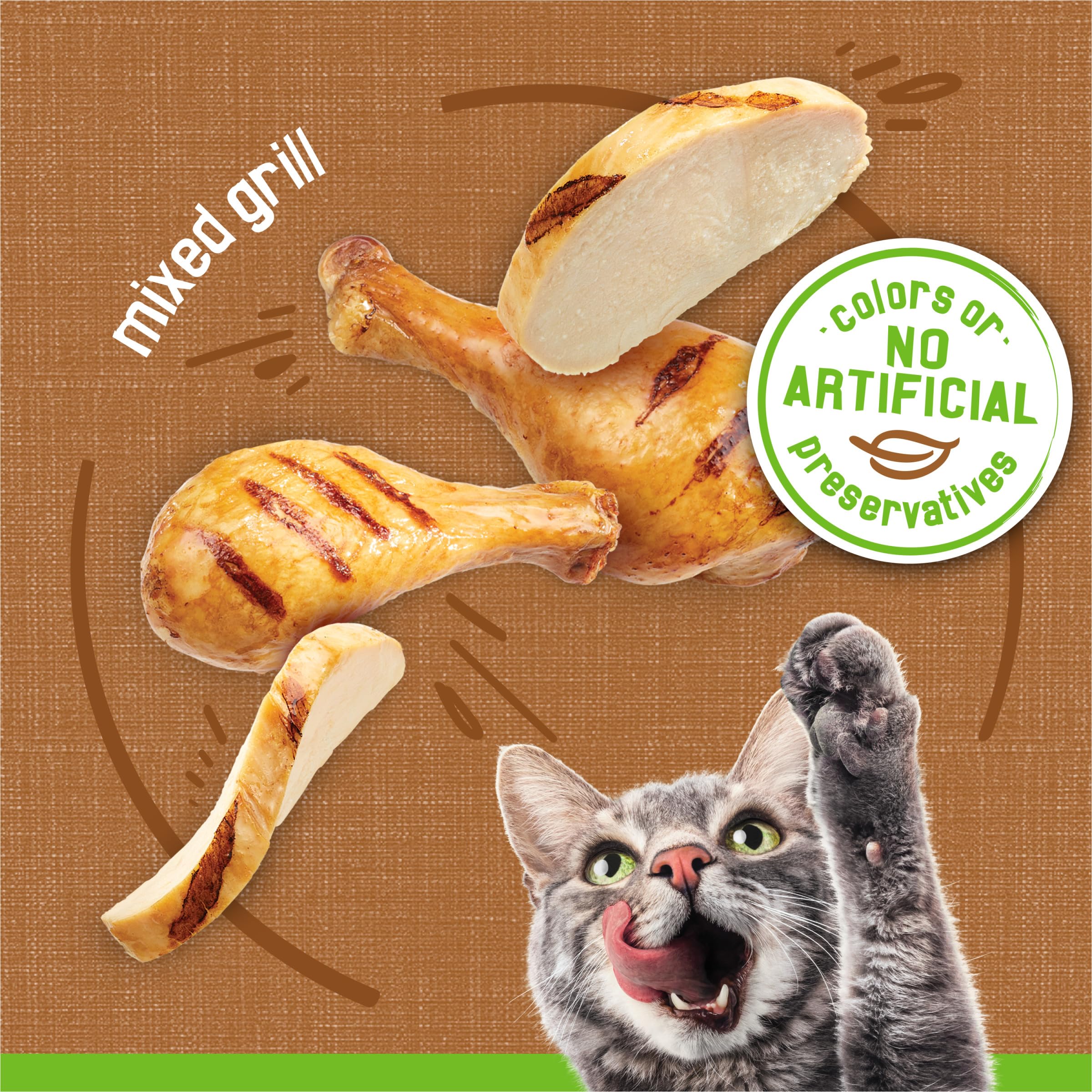 Friskies Pate Mixed Grill nutrition label visible on can
