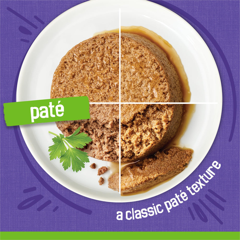 Friskies Pate Smooth Texture Closeup — creamy pate ready to tempt fussier eaters.