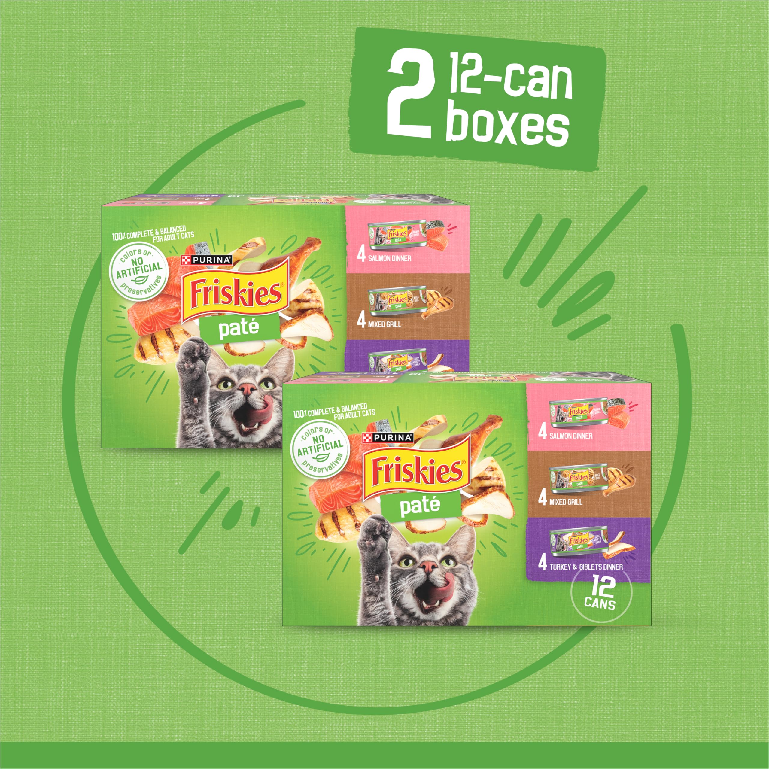 Close-up of Friskies pate texture showing silky, uniform smoothness.