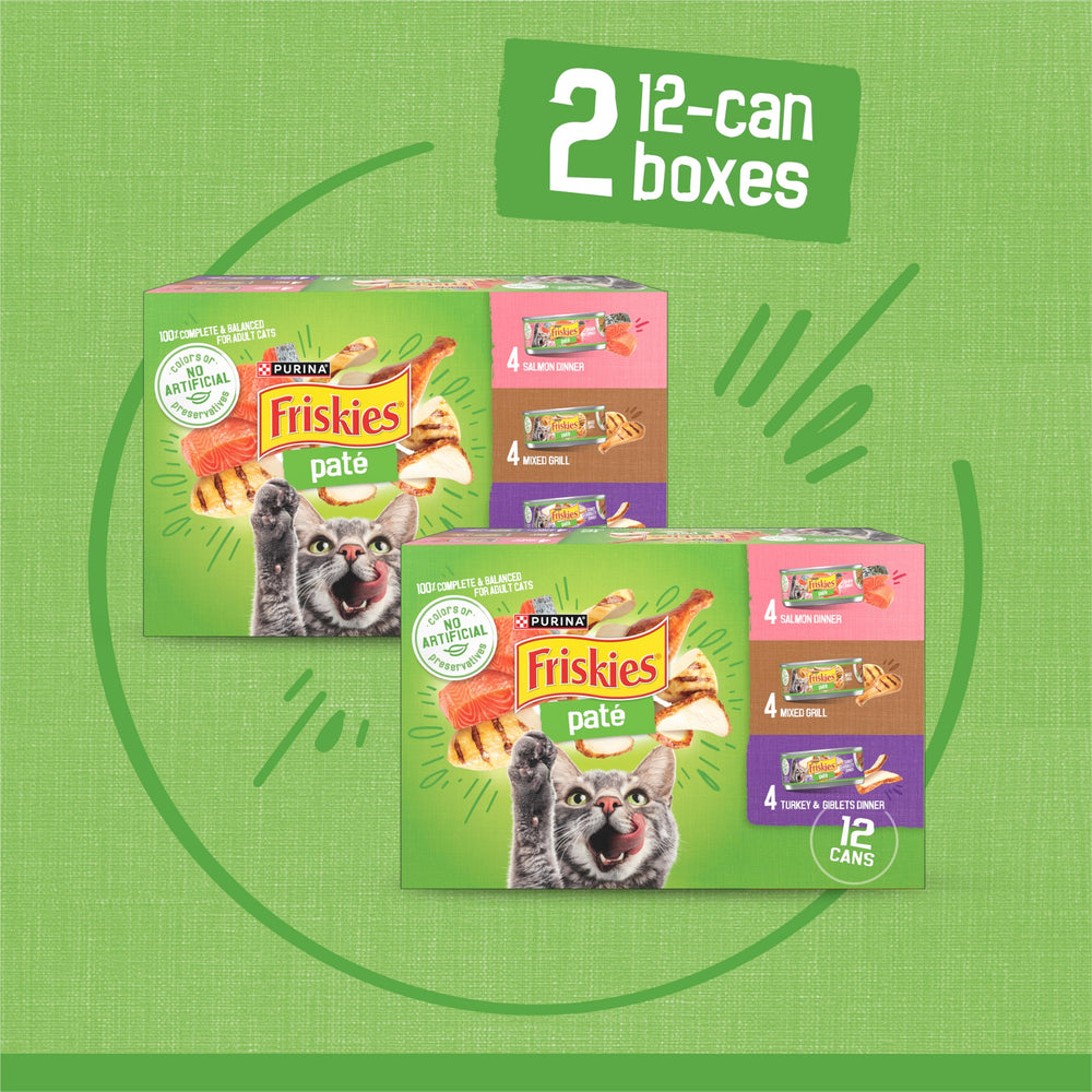 Close-up of Friskies pate texture showing silky, uniform smoothness.