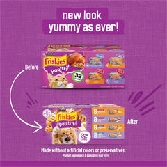 Friskies poultry shreds image highlighting chicken and turkey textures for engaging meals
