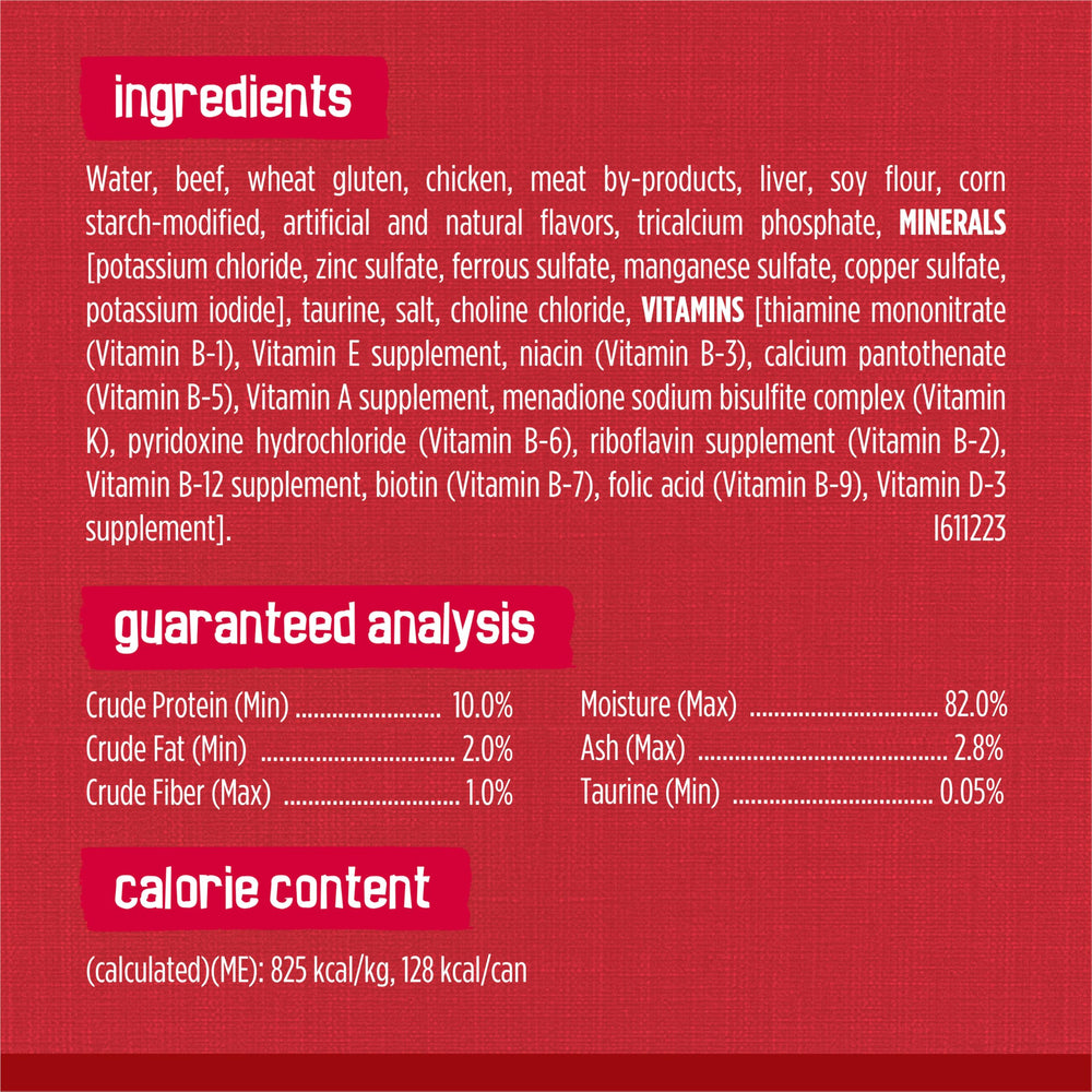 Friskies Prime Filets beef in gravy recyclable cans packaging