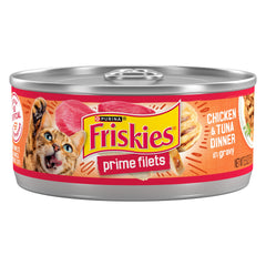 Friskies Prime Filets chicken and tuna dinner in a bowl to entice meals