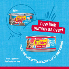 Friskies Prime Filets chunky fish pieces for satisfying texture at mealtime.