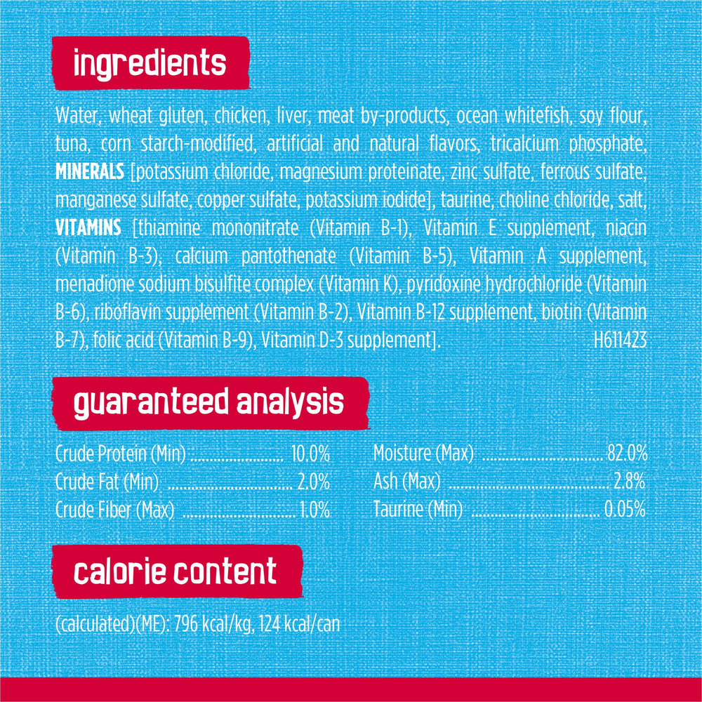 Friskies Prime Filets contains no artificial colors or preservatives.