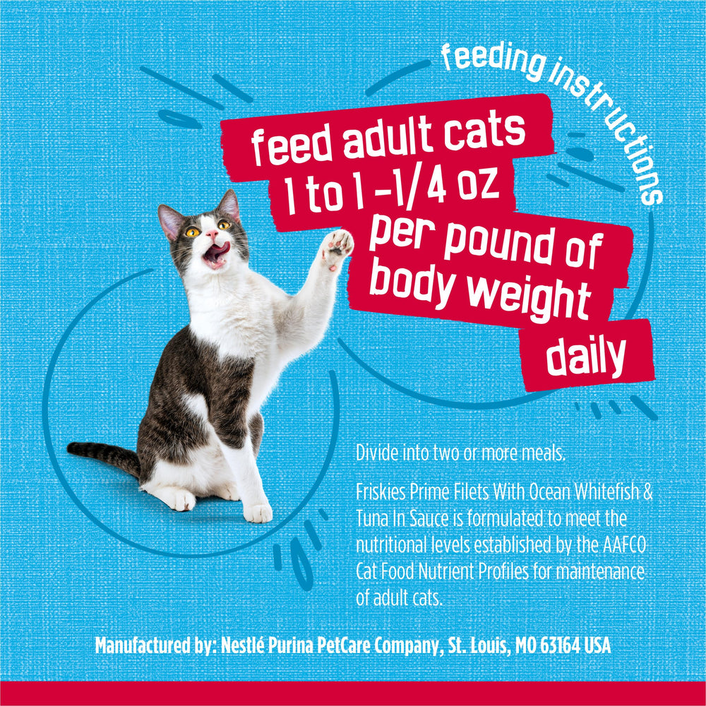 Friskies Prime Filets taste appeal helps entice picky eaters.