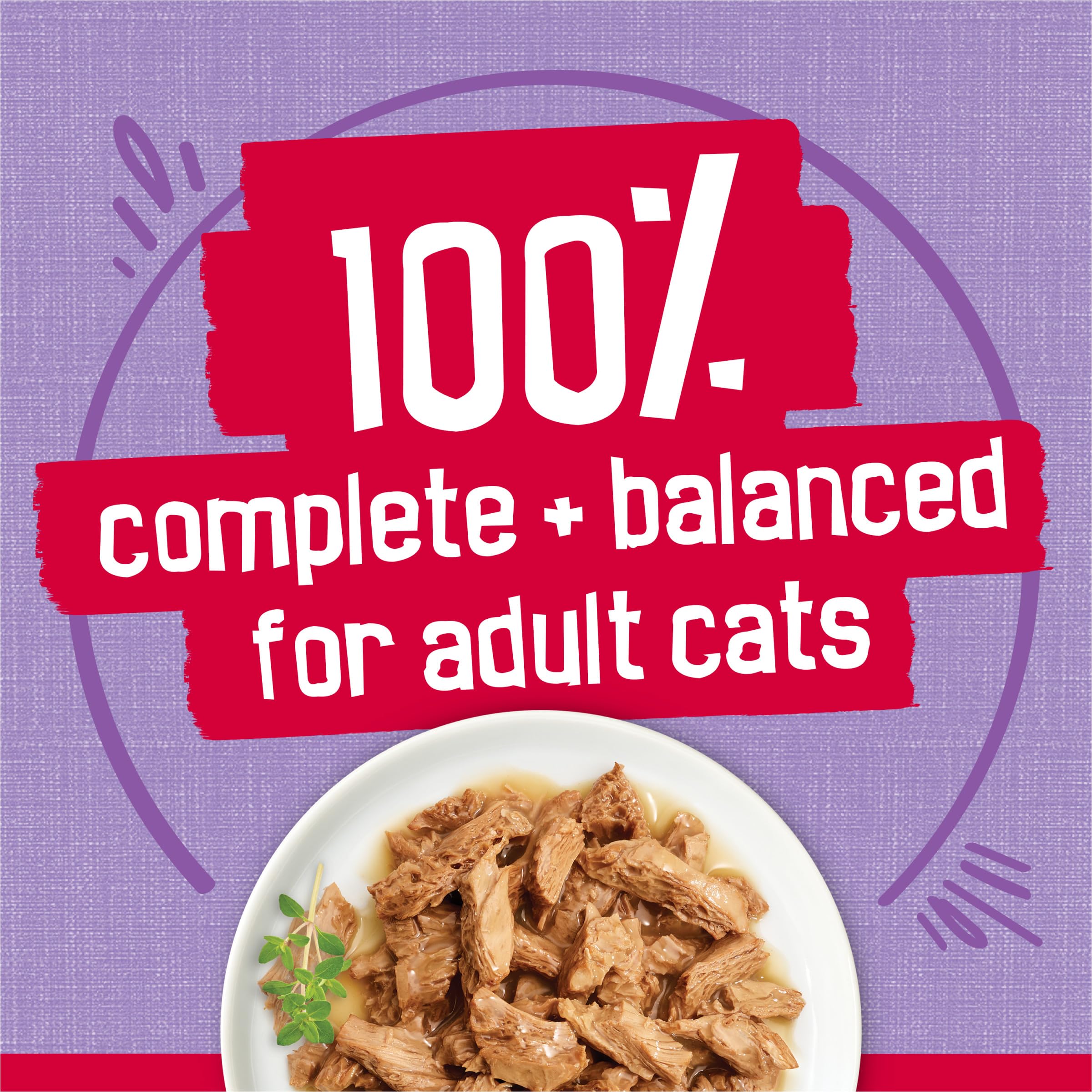 Nutrition label of Friskies Prime Filets Turkey Dinner highlighting balanced ingredients.