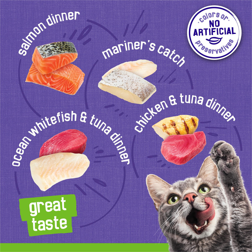 Friskies Pull-tab Can Opening — easy access for quick mealtime routine.