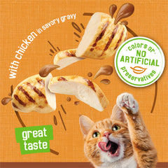Friskies pull-tab can for easy, quick mealtime serving.