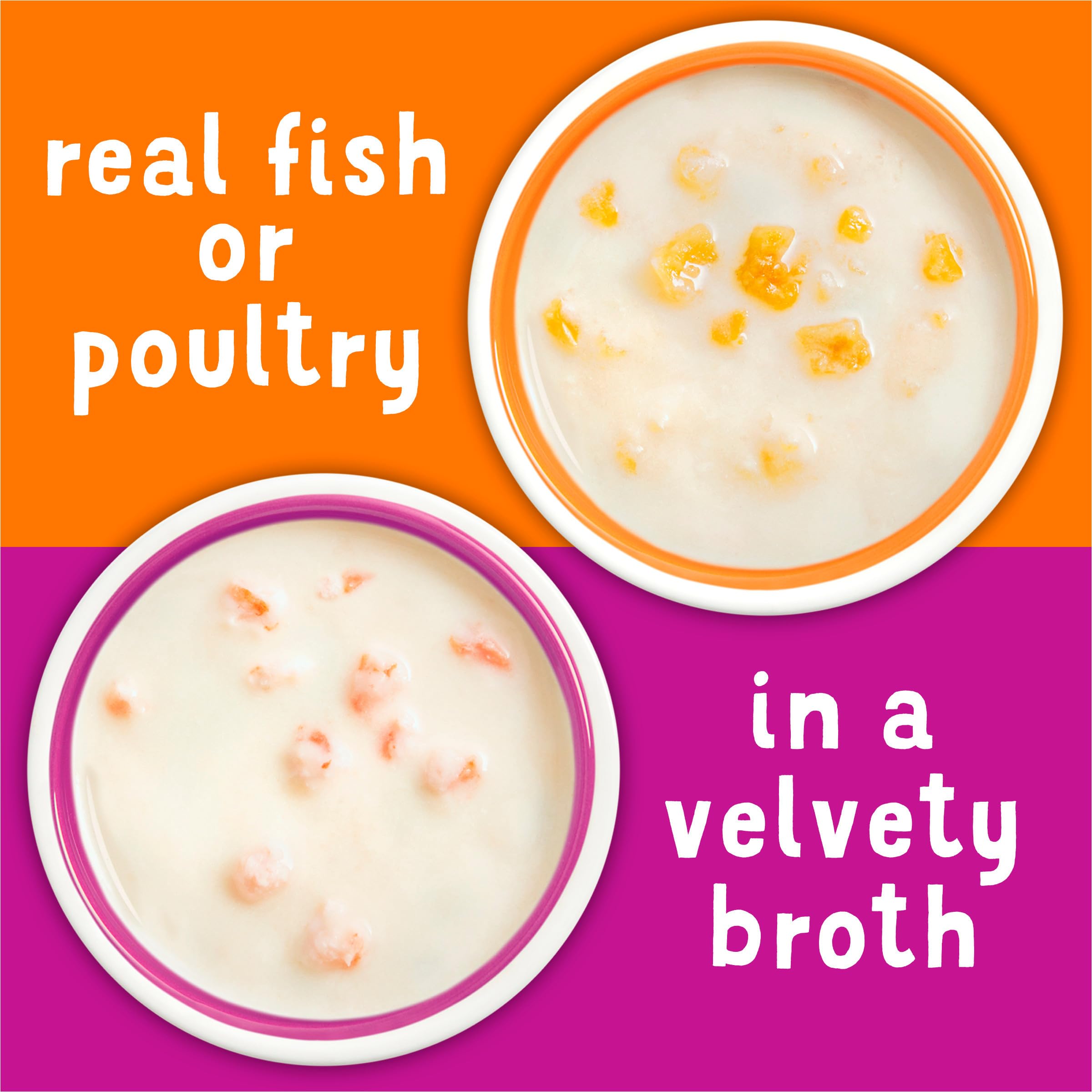 Friskies Lil' Soups salmon cup featuring real salmon for moisture and flavor.