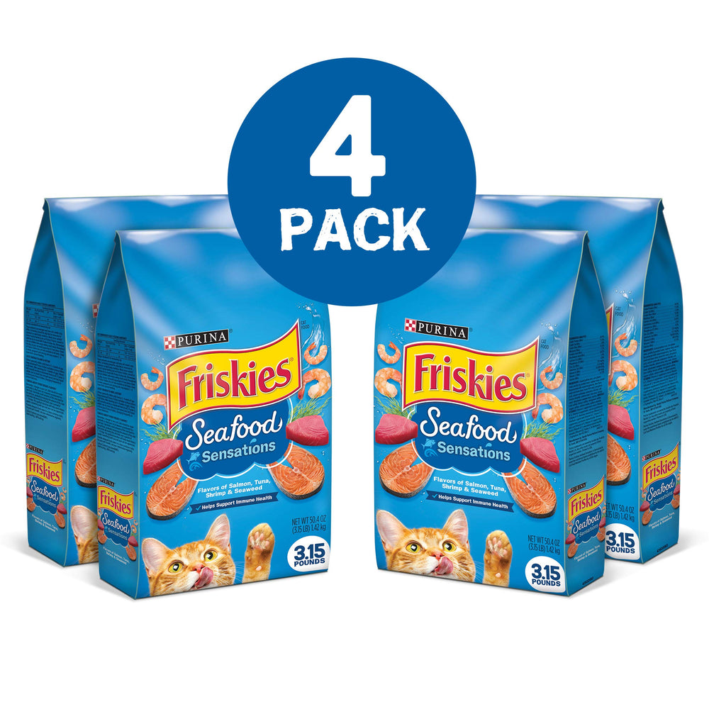 Seaweed balance in Friskies Seafood Sensations for flavor harmony.