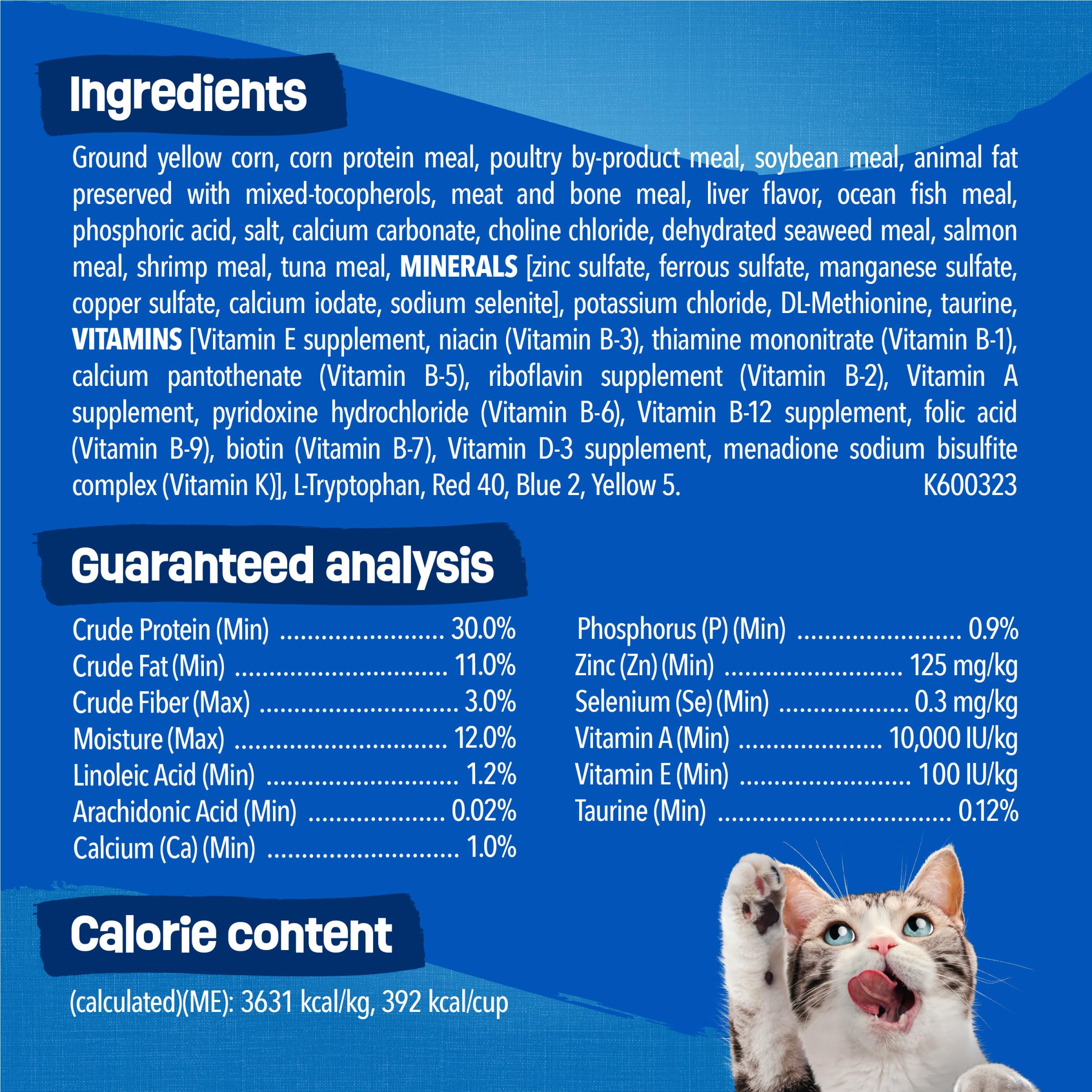 Friskies Seafood Sensations packaging emphasizing healthy skin and coat ingredients