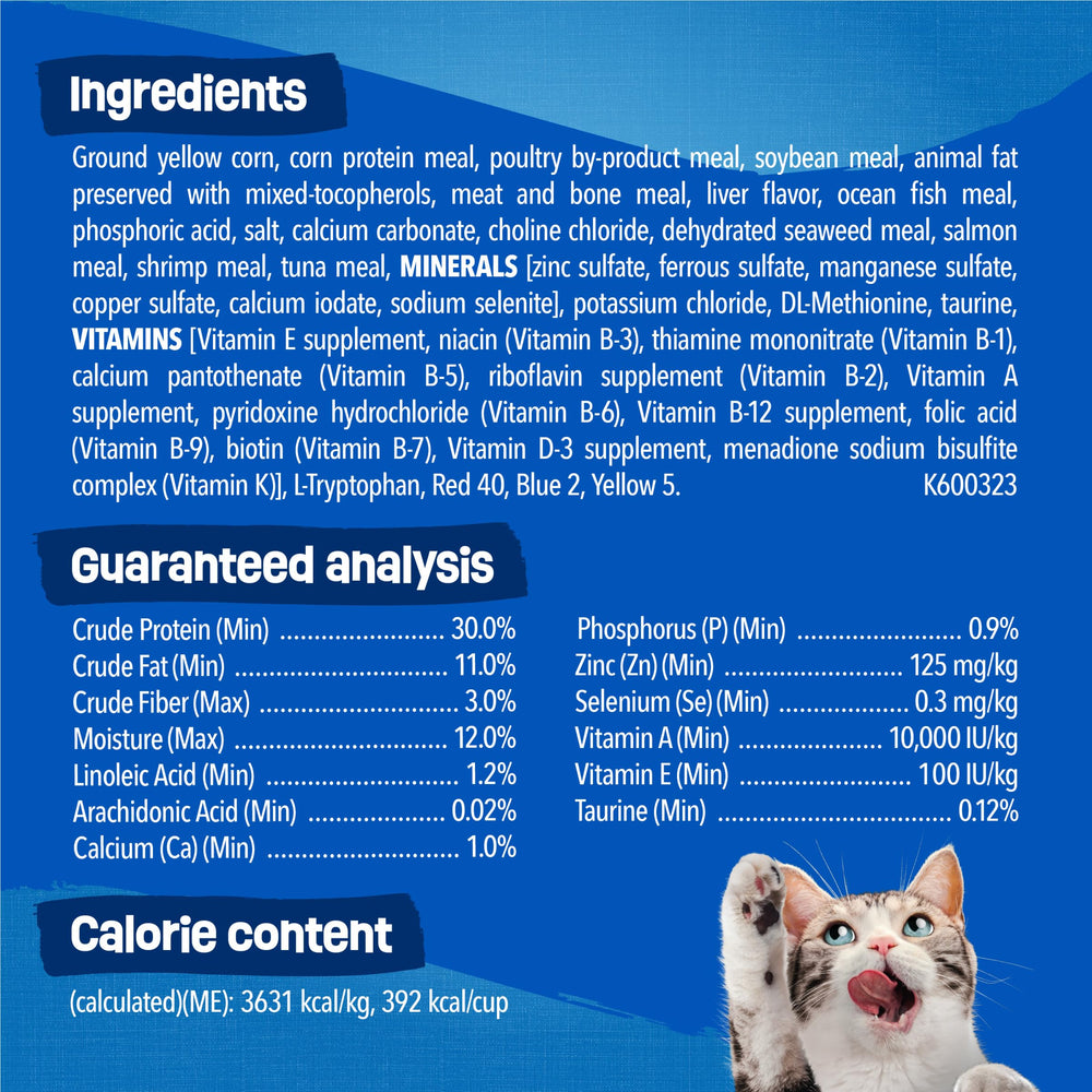 Vitamin A and taurine in Friskies Seafood Sensations support eye health.