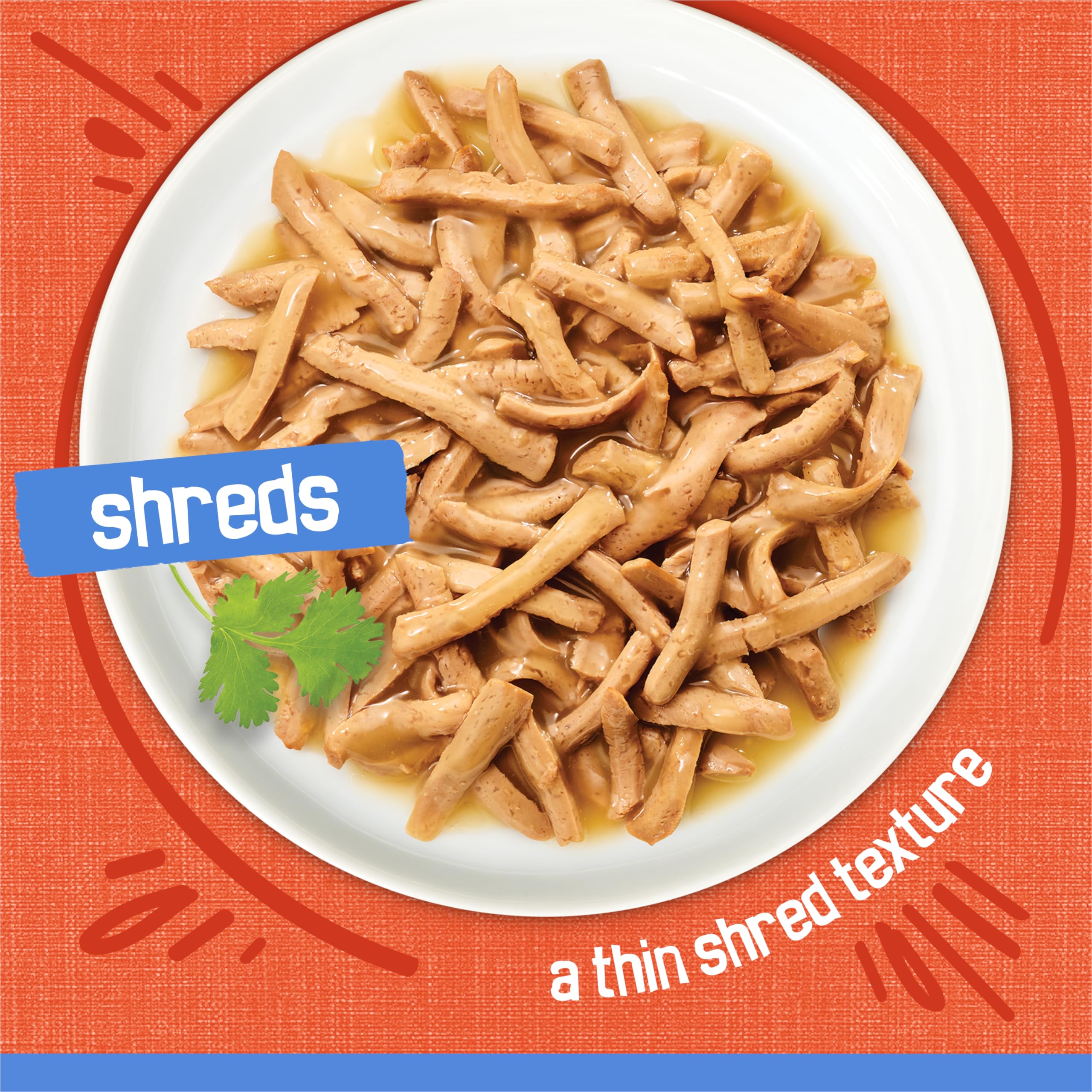 Friskies Shreds aroma rising from dish signals a tempting meal