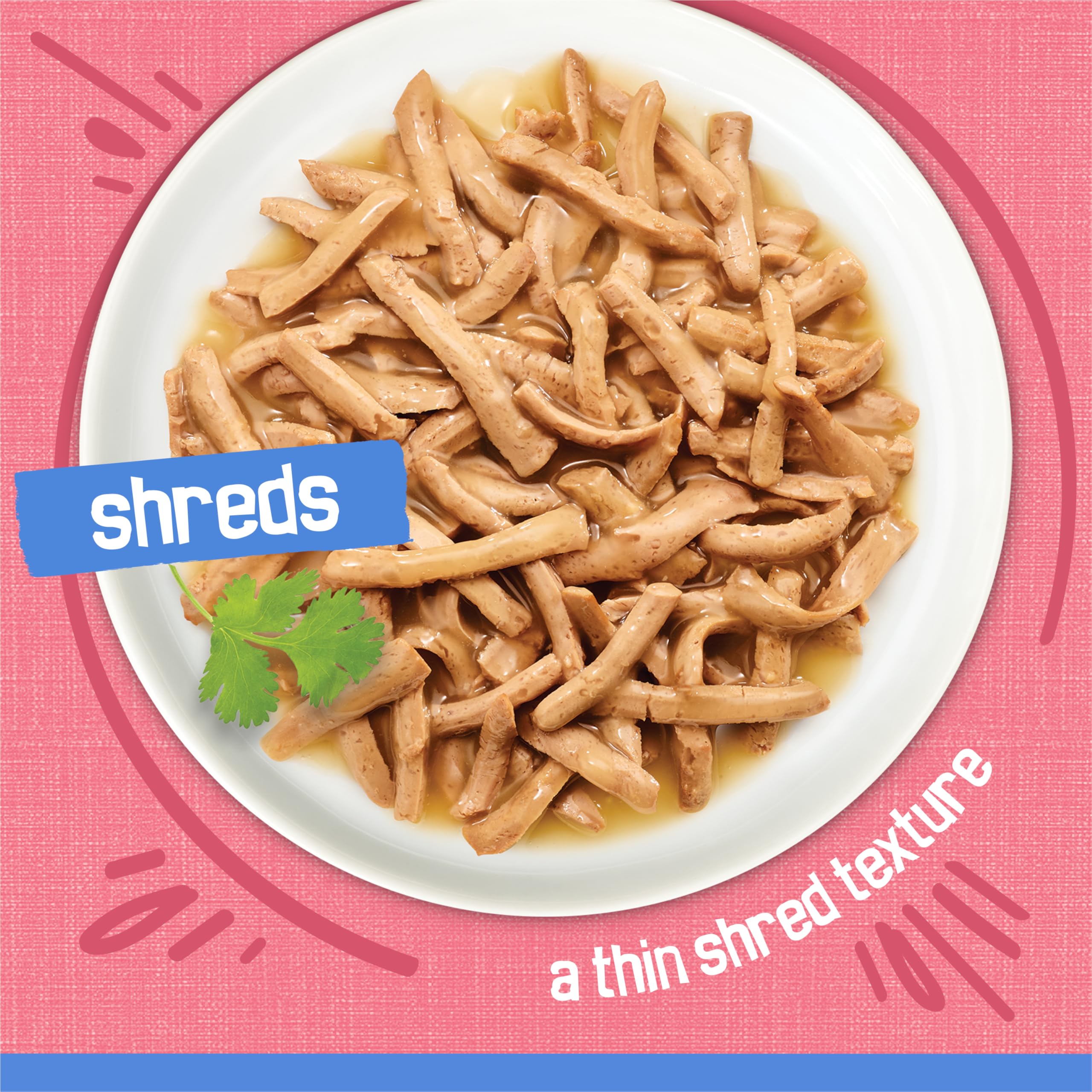 Friskies Shreds Salmon in Sauce 24-can pack demonstrates convenient quantity.