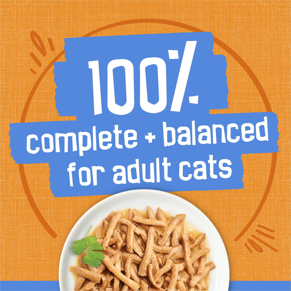 Friskies ingredients and nutrition image highlights balanced adult cat care