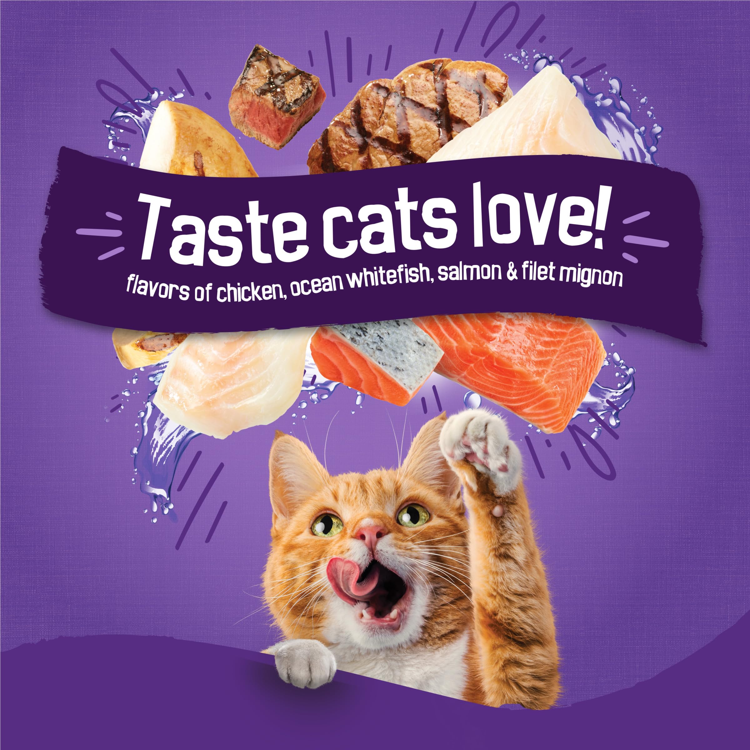 Friskies Surfin' Turfin' Favorites filet mignon bites add meal variety for adults.