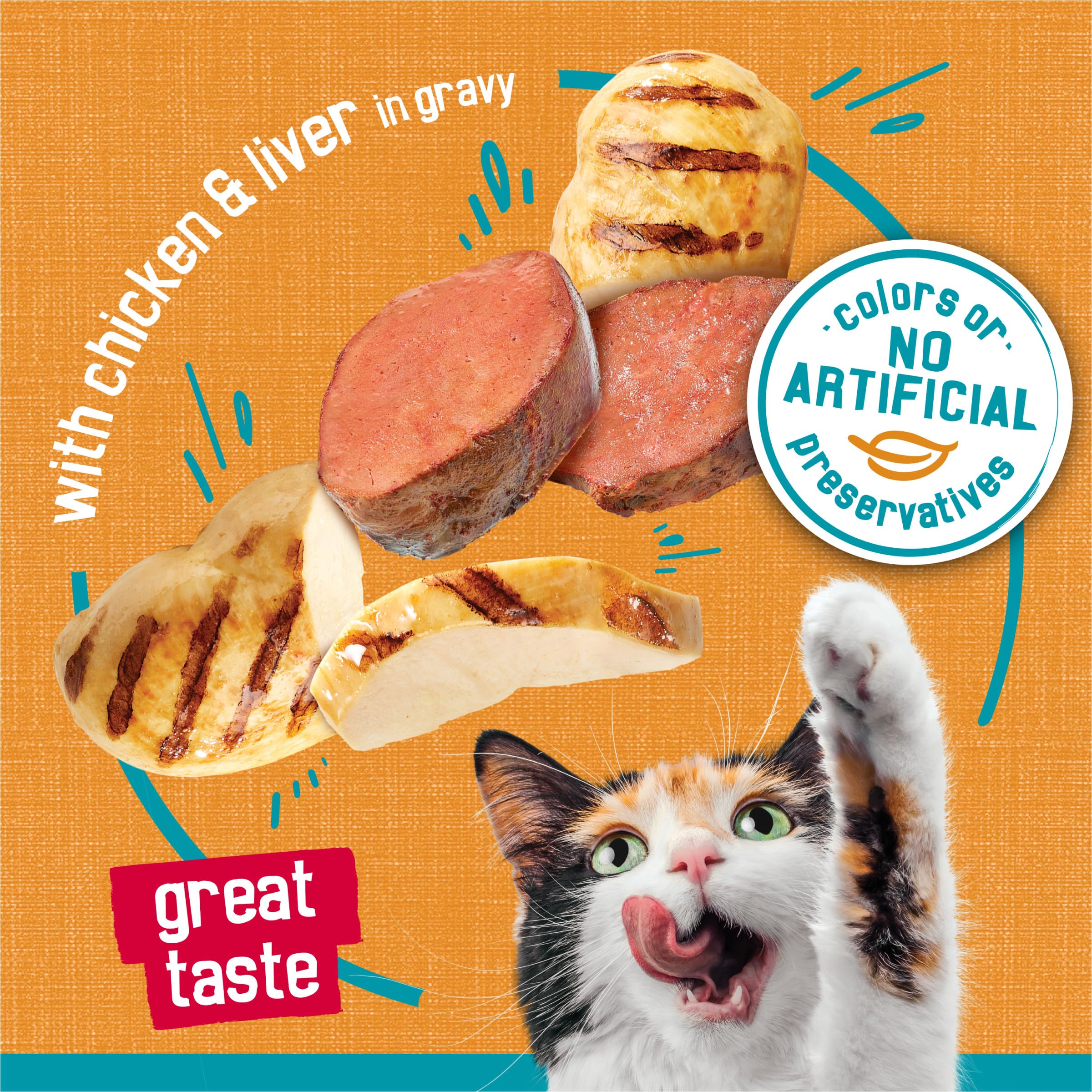 Friskies Tasty Treasures 24-pack cans ready for shelf display