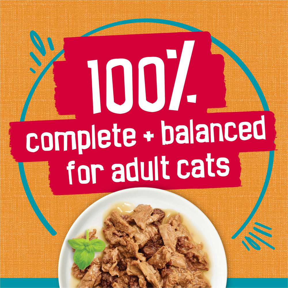 Friskies Tasty Treasures real ingredients labeled for quality