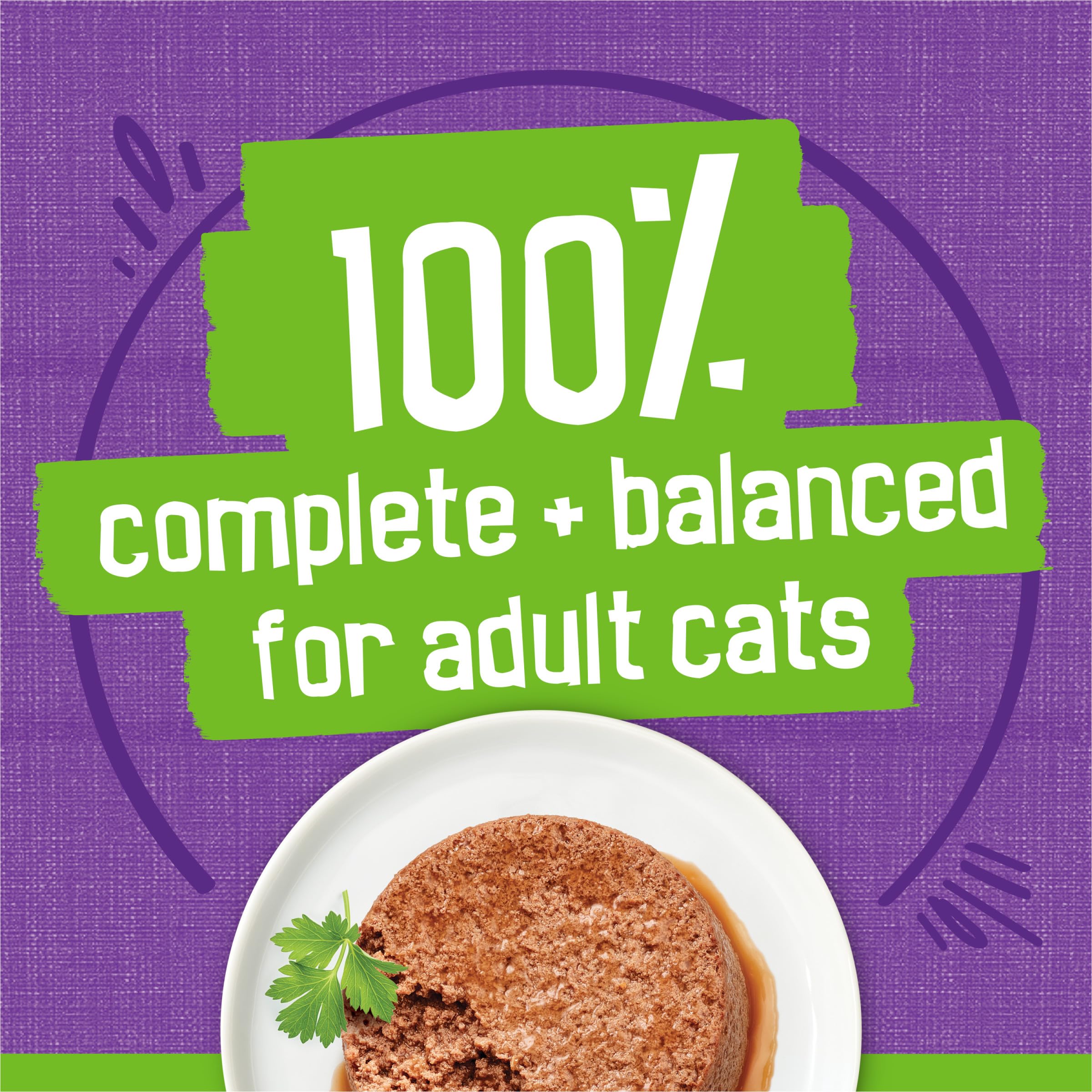 Friskies turkey giblets pate for adult cats in a feeding moment