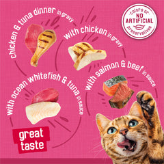 Friskies variety pack of canned cat food for pantry variety