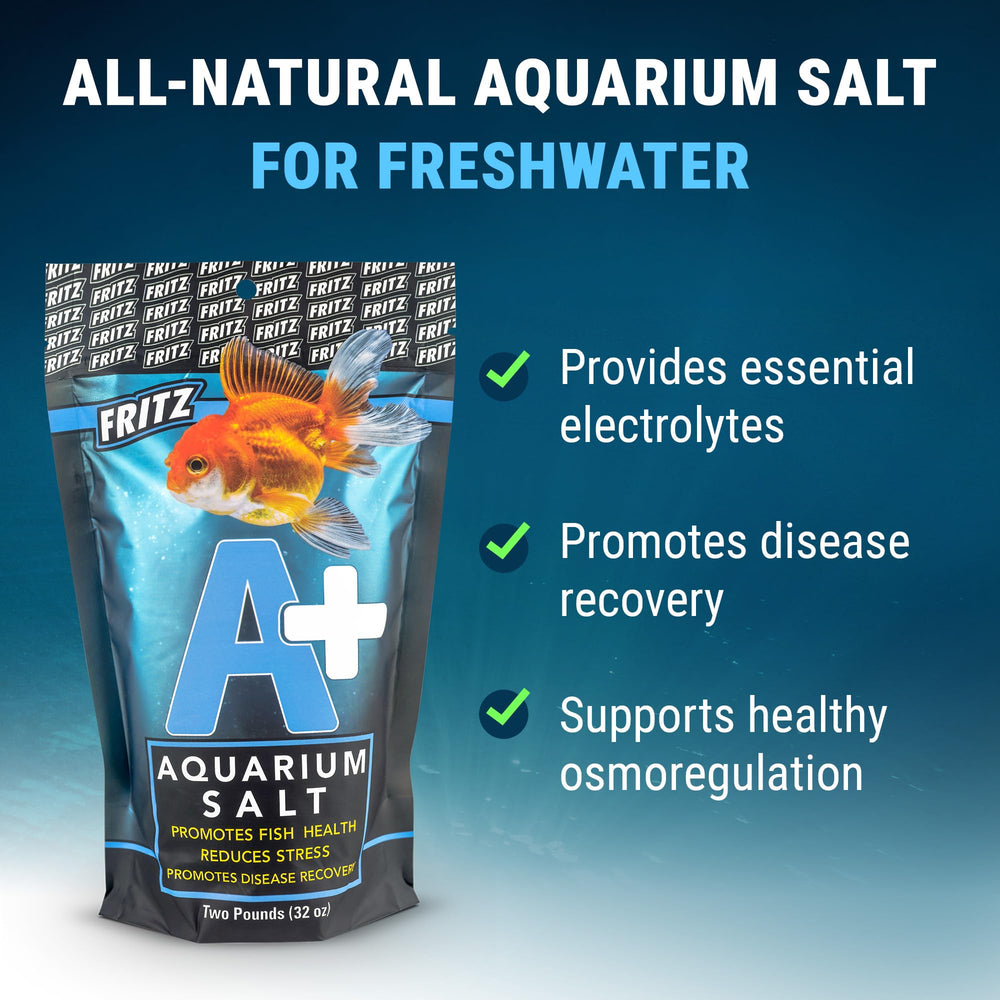 Fritz A+ salt being poured into an aquarium shows easy dosing