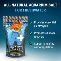 Fritz A+ salt being poured into an aquarium shows easy dosing