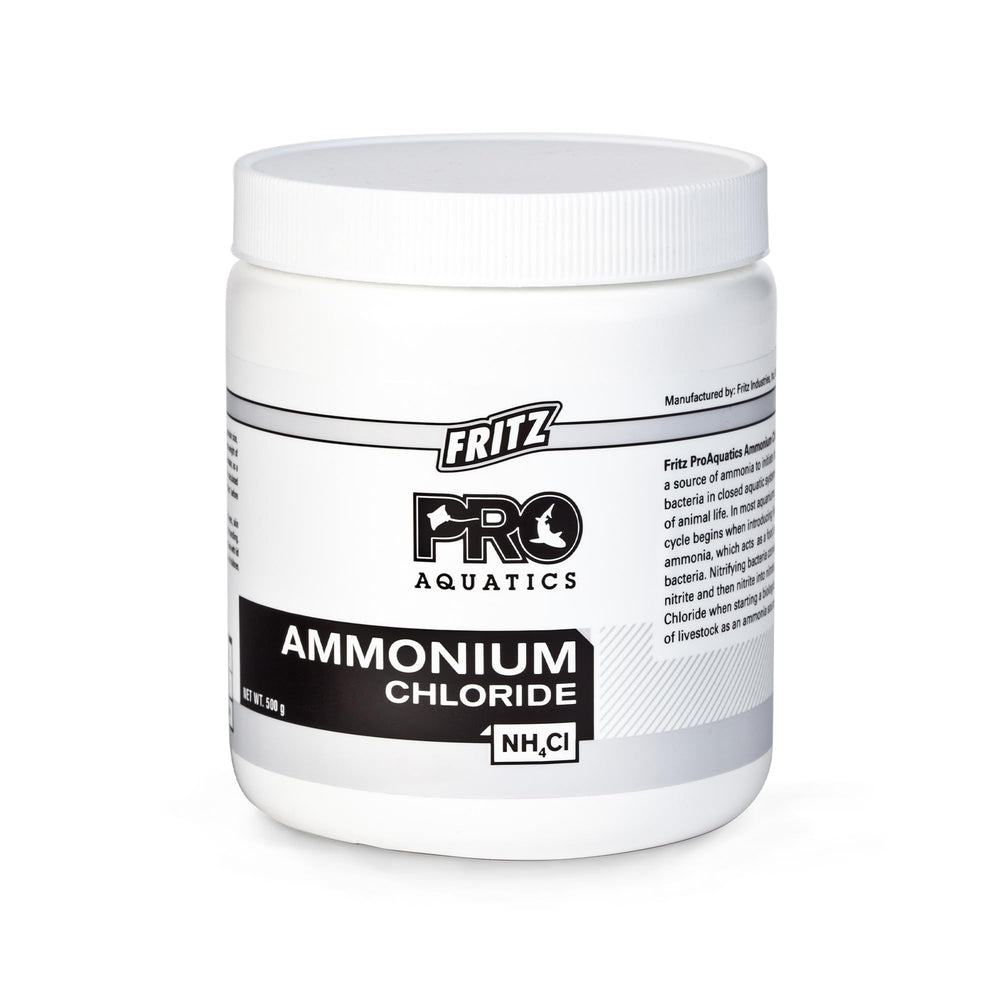 Fritz Aquatics Ammonium Chloride bottle provides precise ammonia for fishless cycling.