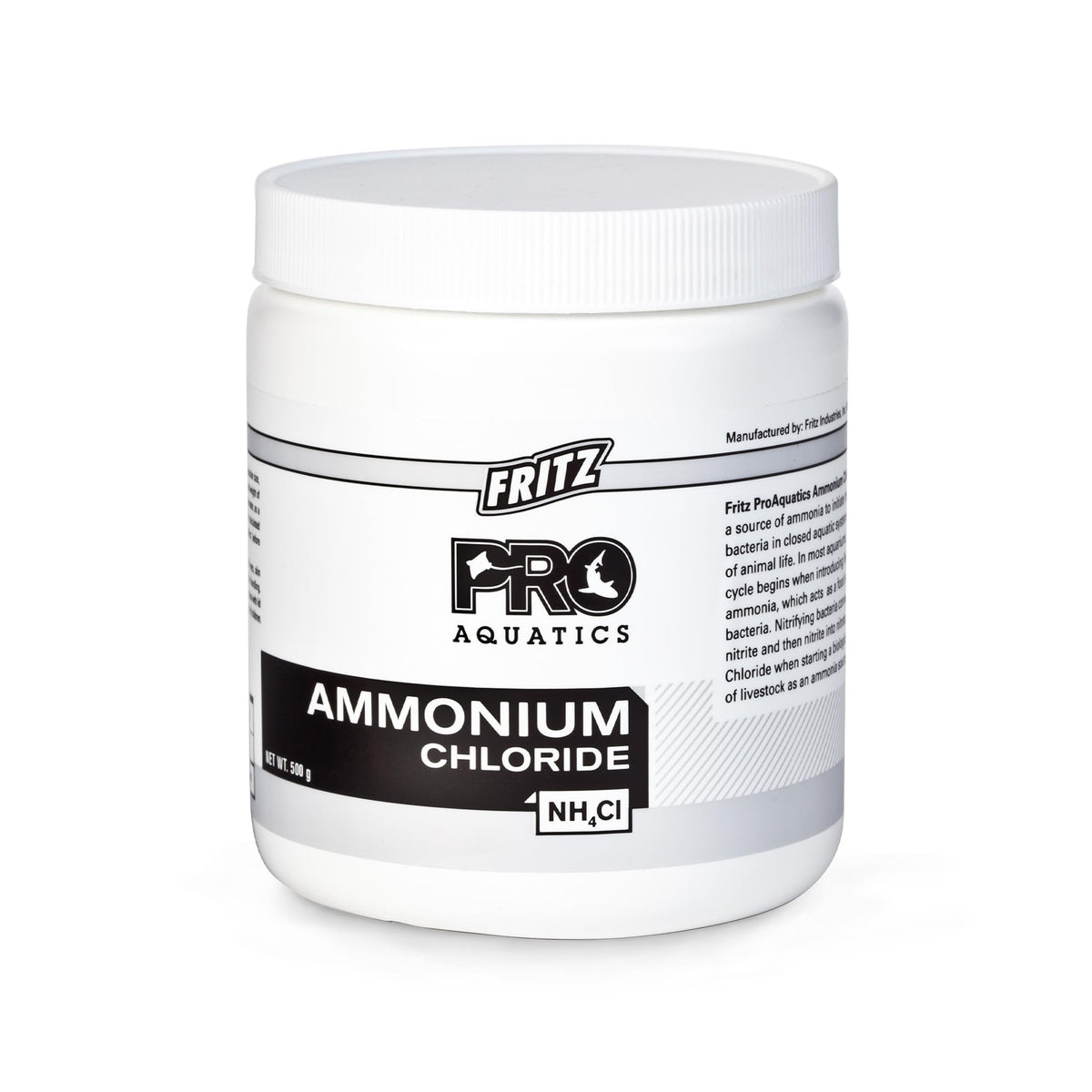Fritz Aquatics Ammonium Chloride bottle provides precise ammonia for fishless cycling.