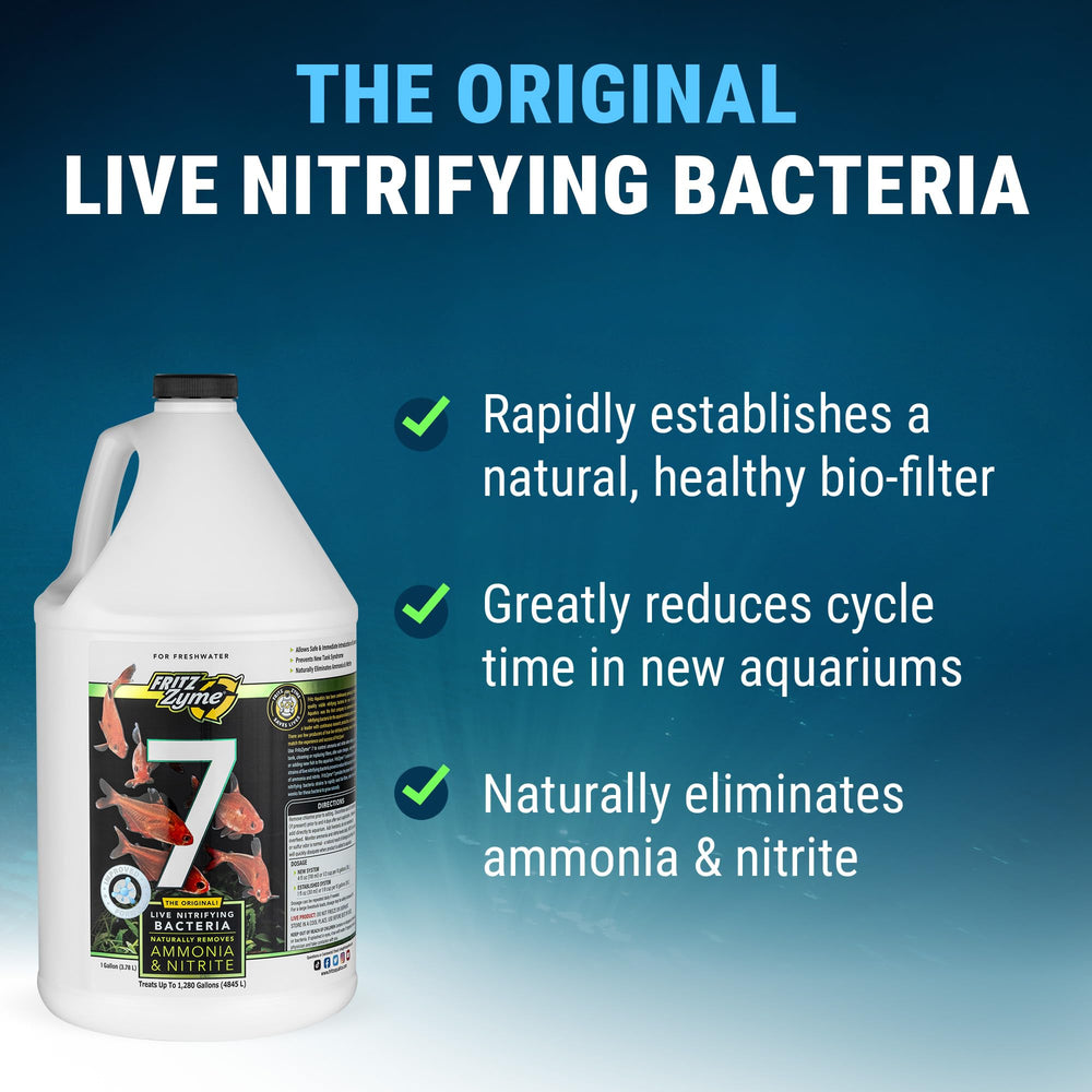 Close-up of FritzZyme 7 culture emphasizes biofilter seeding benefits.