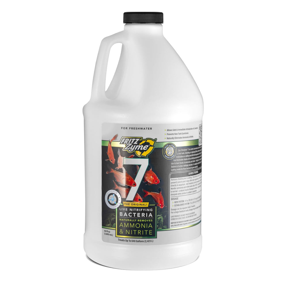 FritzZyme 7 bottle label for easy dosing and quick cycling.