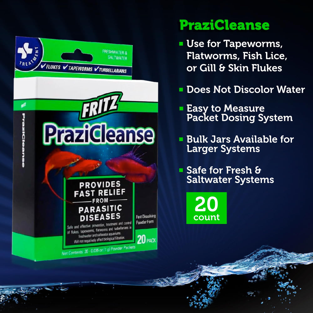 Fritz Aquatics PraziCleanse tablets close-up for precise dosing