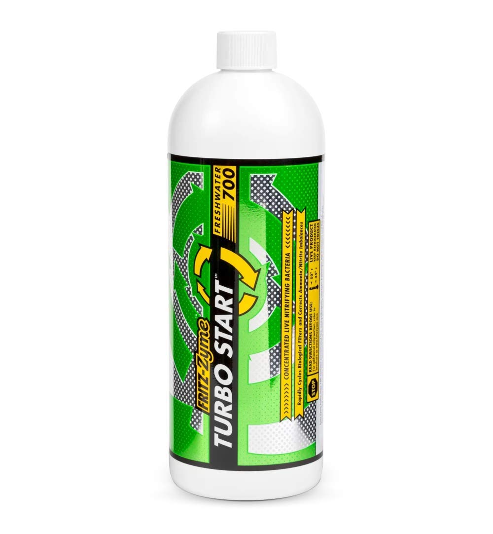 Fritz Aquatics TurboStart 700 bottle being poured to jumpstart a new tank's biofilter.