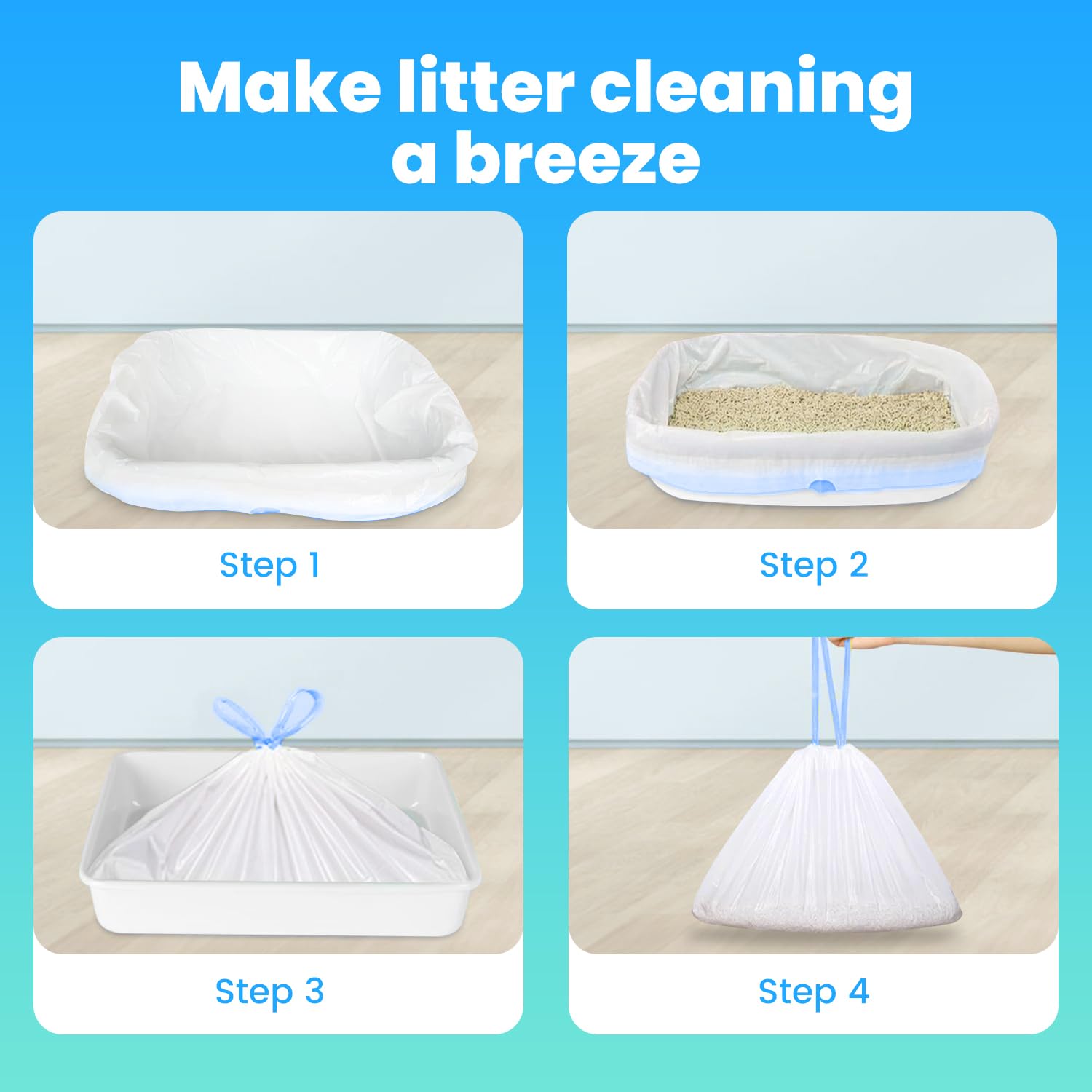 Frnoip disposable kitty litter bags for quick maintenance