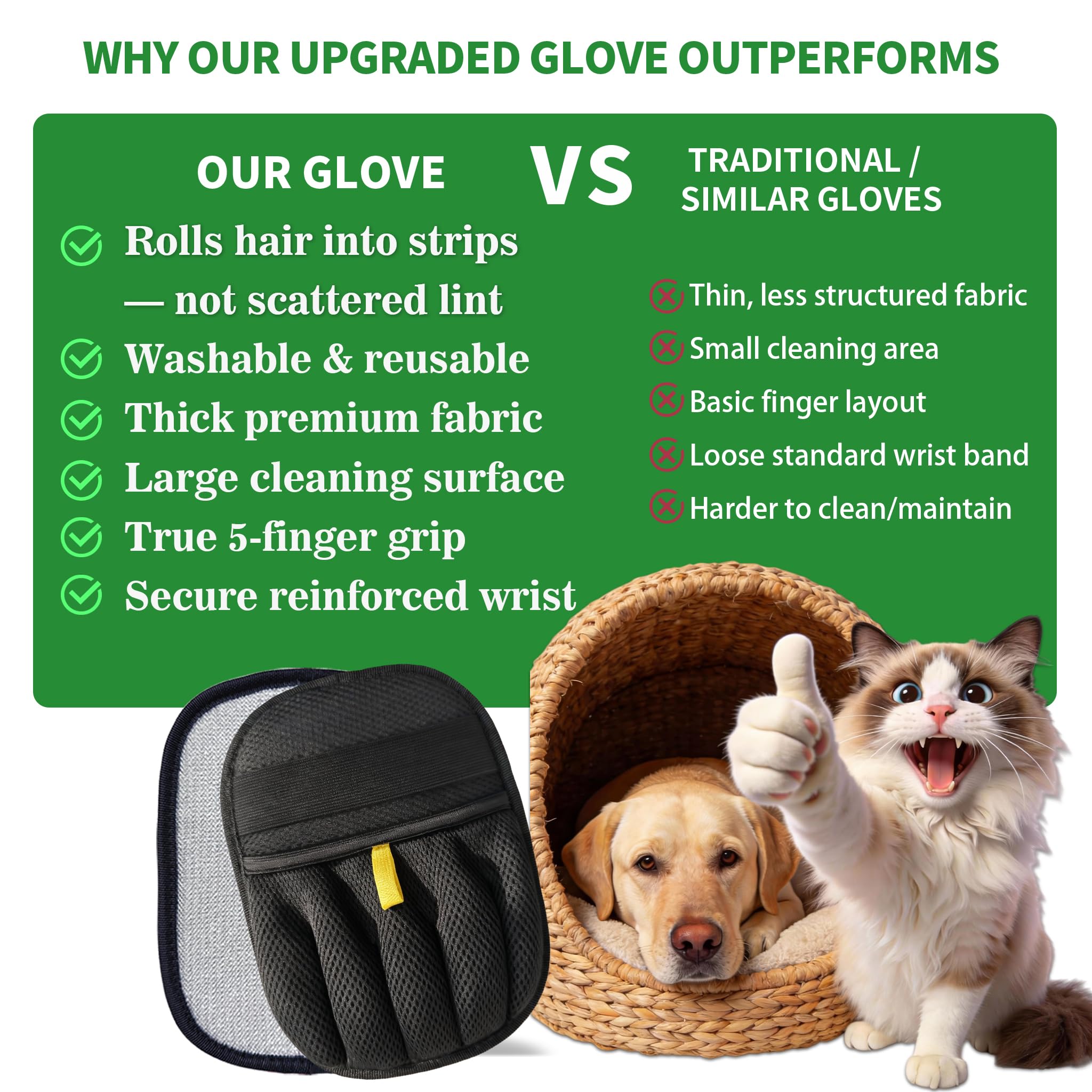 Gentle on fabrics while lifting pet fur from sofas, beds, and cushions.
