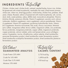 Fromm Adult Gold whole-grain mix in a bowl, fiber and complex carbohydrates.