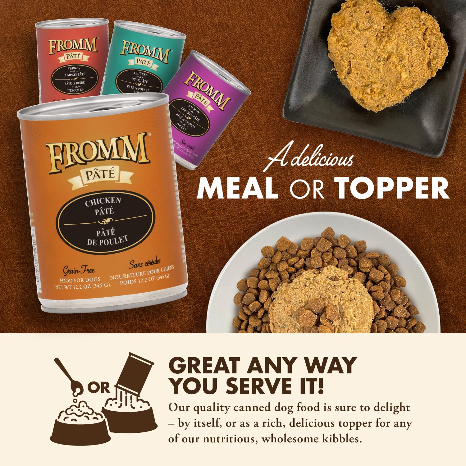 Serving Fromm Chicken Pate in a bowl for a meal