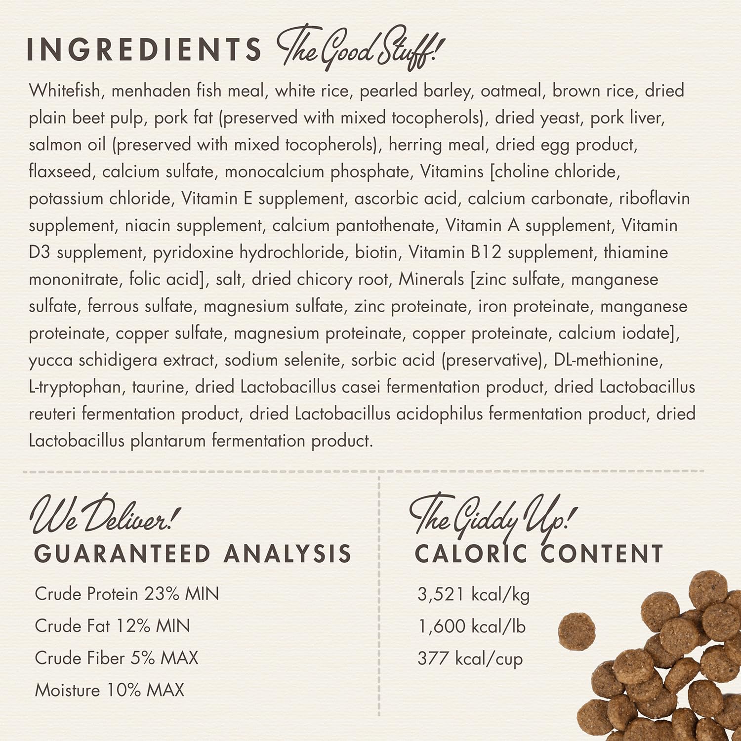 Fromm Classic Whitefish & Rice packaging displaying ingredients for informed choices