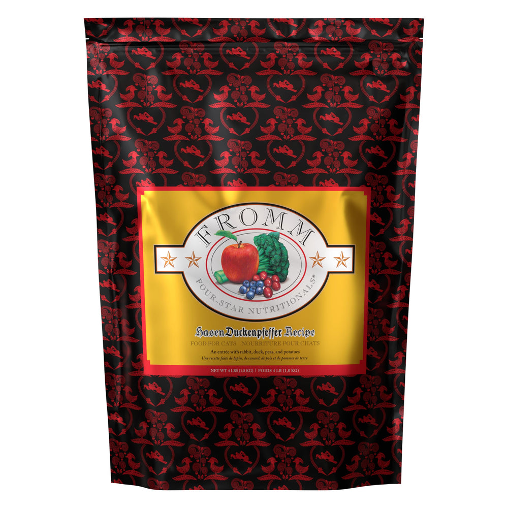 Fromm Four-Star Hasen Duckenpfeffer bag with rabbit and duck protein for digestible nutrition.
