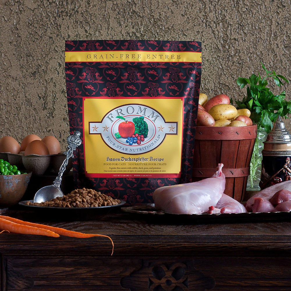 Fromm Hasen Duckenpfeffer interchangeable recipes banner suggests variety across meals.