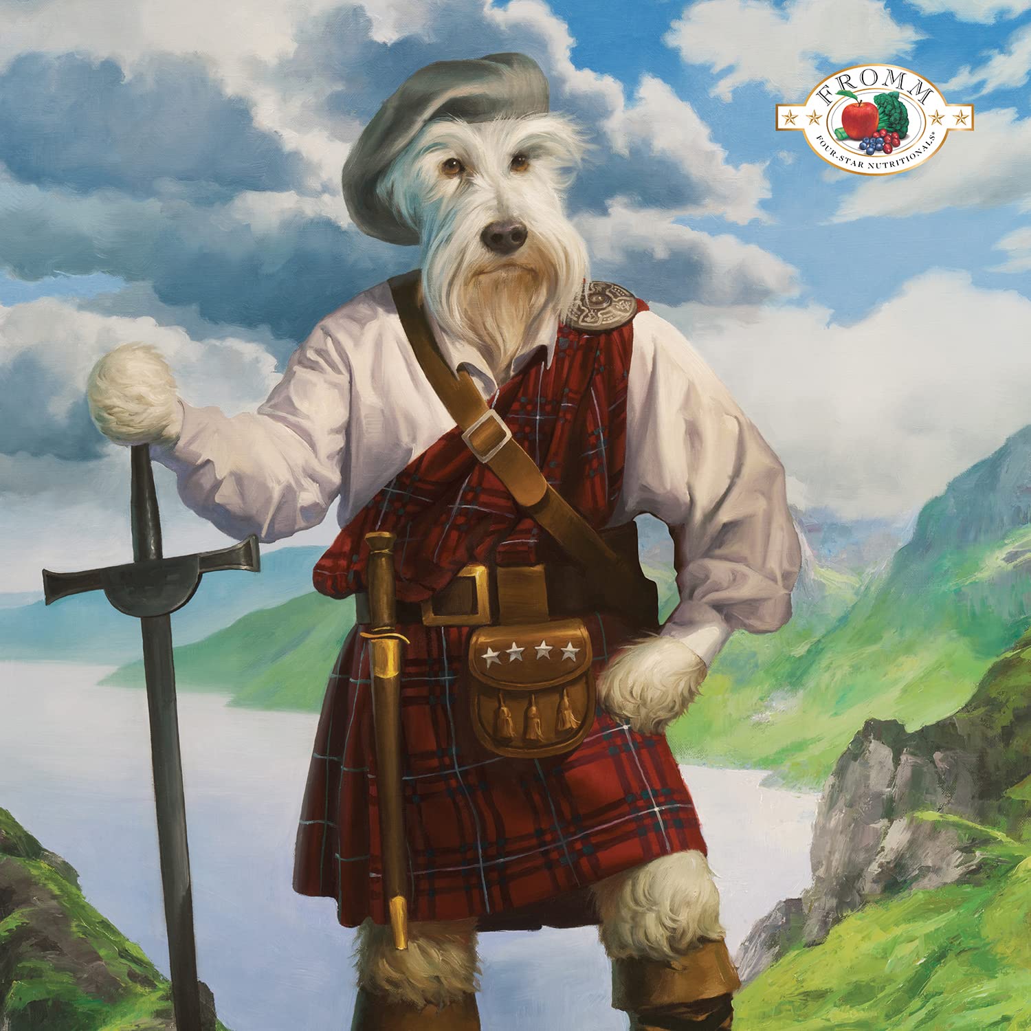Fromm Highlander beef kibble closeup highlights oats and barley for balanced nutrition
