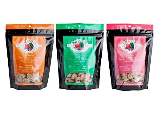 Fromm Grain-Free Dog Treats Variety Bundle with chicken, lamb, and cranberry for tasty rewards