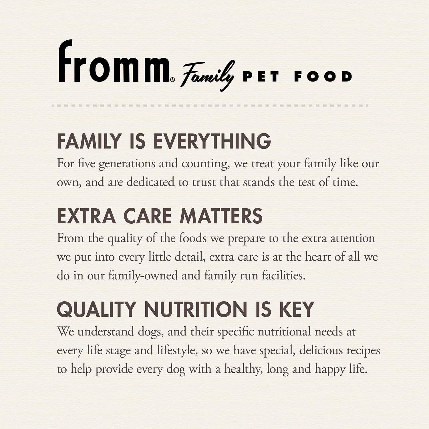 Fromm Heartland Gold probiotic blend graphic—supports gut balance and nutrient metabolism