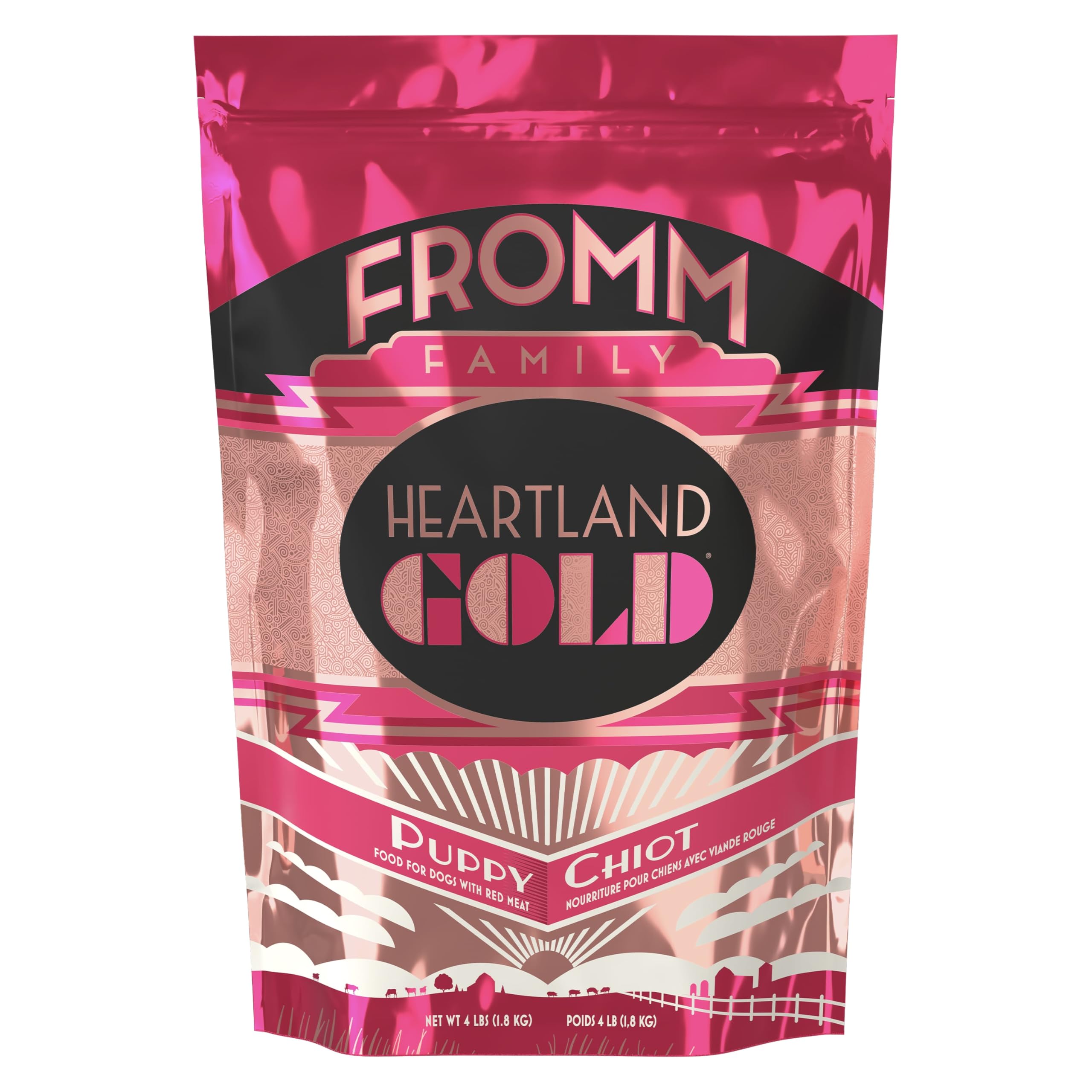 Fromm Heartland Gold Puppy bag of premium dry dog food for growing puppies.