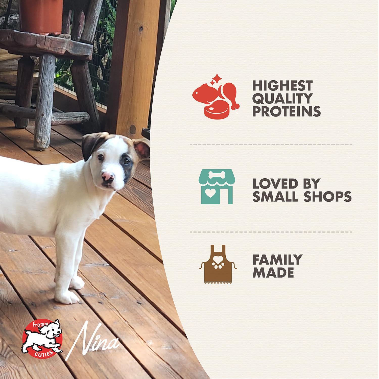 Fromm Heartland Gold Puppy serving bowl ready to feed small and medium breeds.