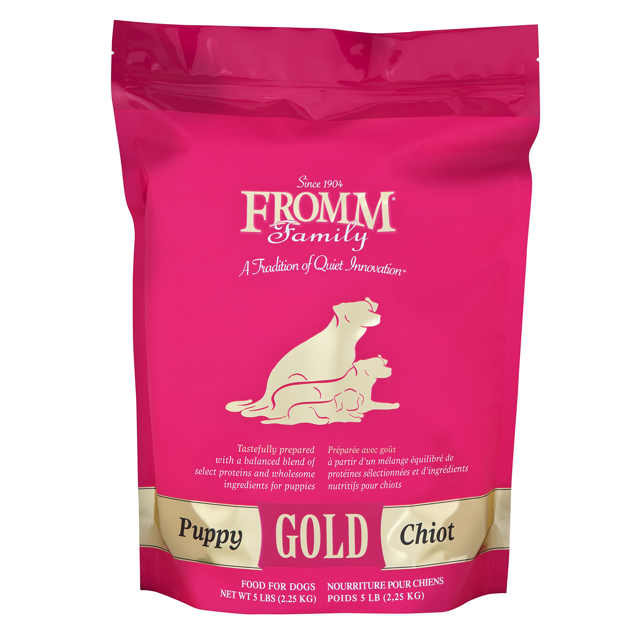 Fromm Puppy Gold packaging label for small and medium breed puppies.