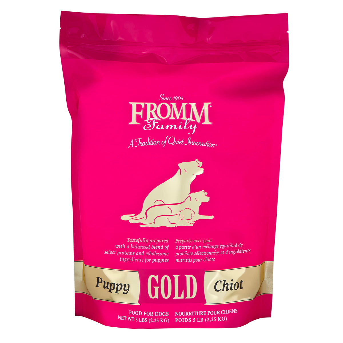 Fromm Puppy Gold packaging label for small and medium breed puppies.