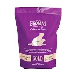 Fromm Small Breed Adult Gold meal bowl showing serving ready-to-eat for dogs.