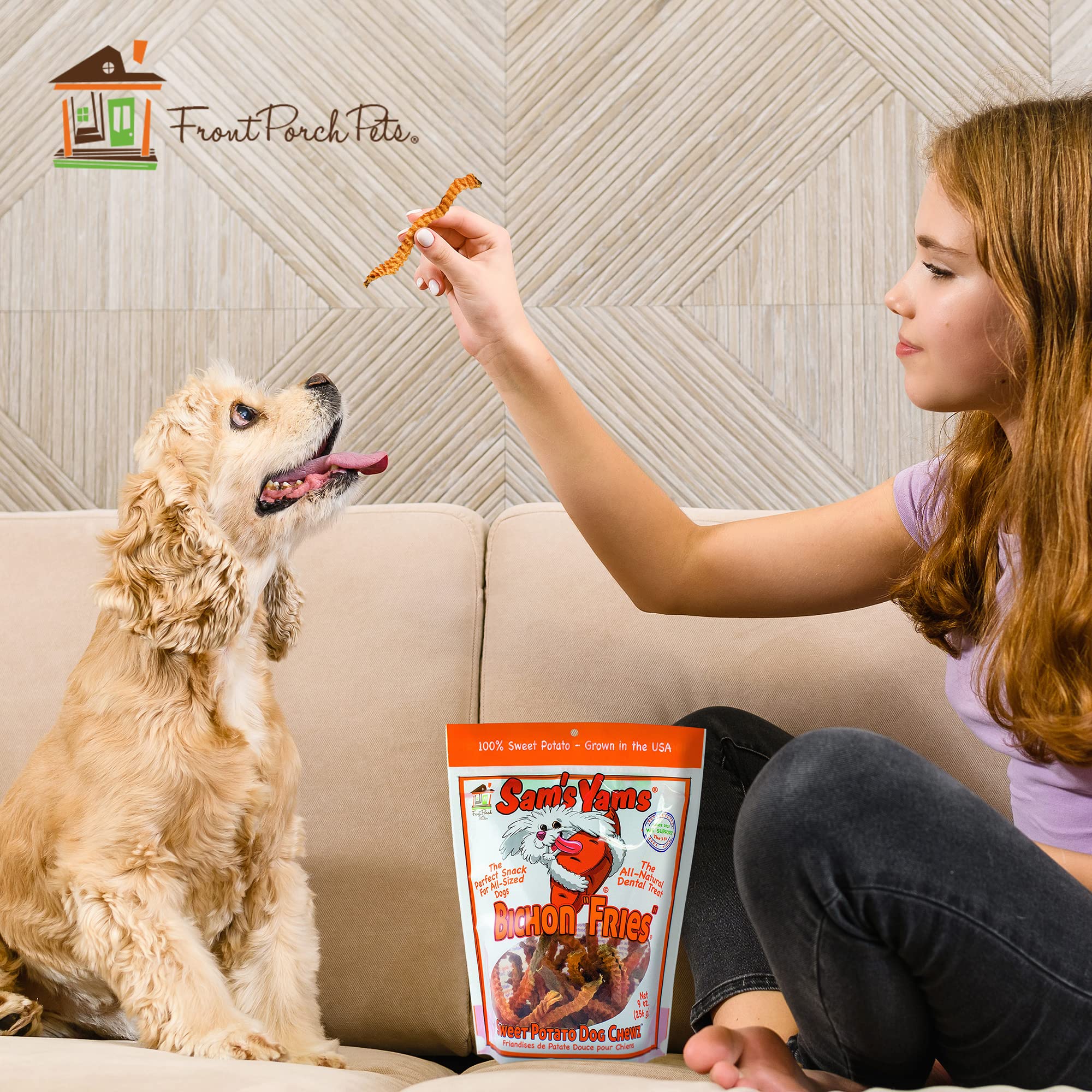 Sams Yams chews ideal for small dogs with gentle texture and fiber.